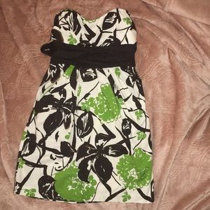 Green and brown dress.